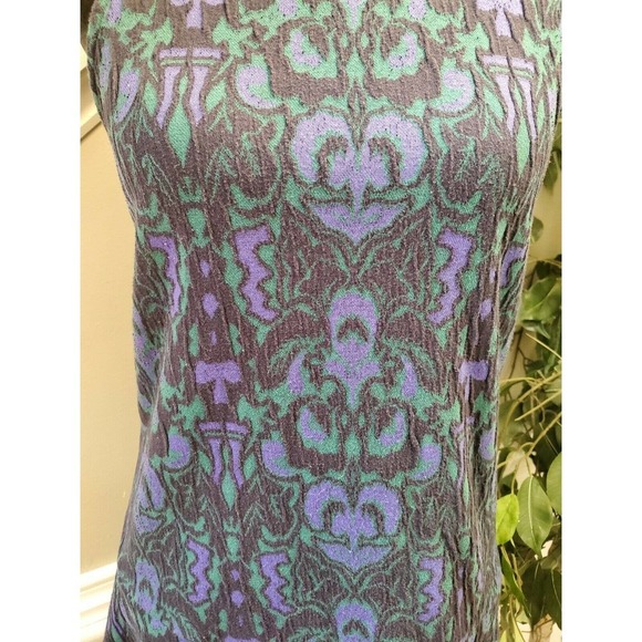 Free People Women's Floral Cotton Sleeveless Mock Neck Knee Length Dress Size M - Picture 3 of 10